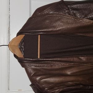 Gianni Versace- XL- Brown- Leather Trench Coat